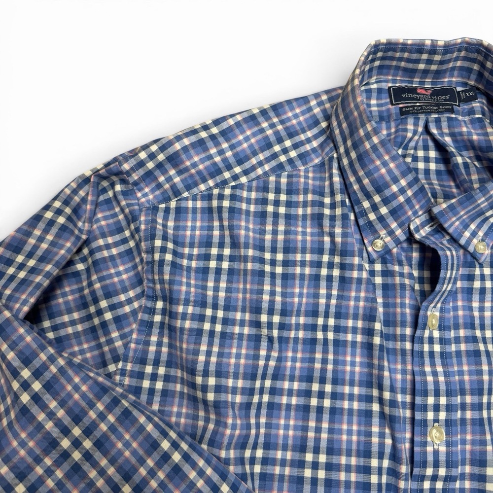 Vineyard Vines Men's SLIM FIT Tucker Shirt Button Down Cotton Lycra Blue XXL - Picture 5 of 13